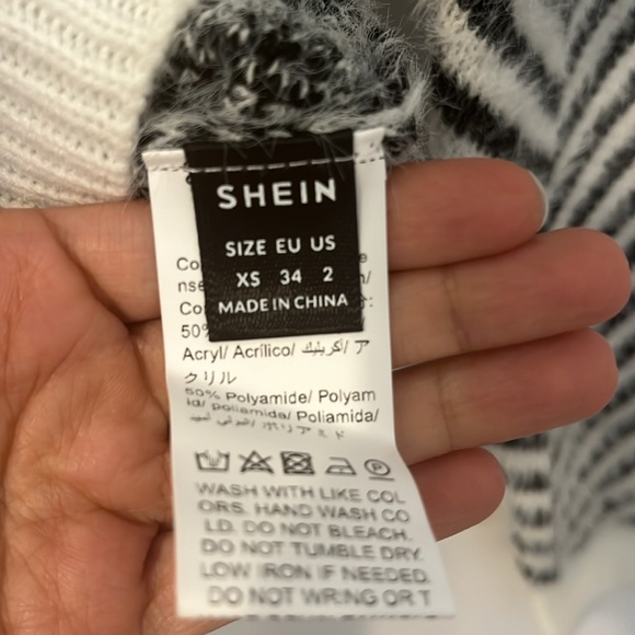 NWOT SHEIN Cream & Black Button Up Sweater - Size XS - New, Never Worn. - Picture 8 of 8